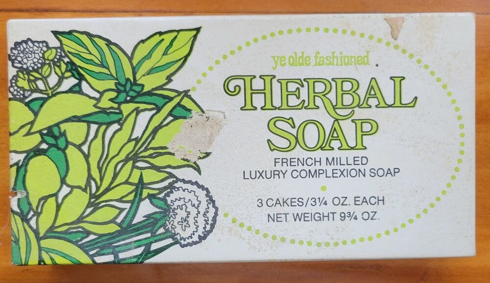 VTG Ye Olde Fashioned Herbal Soap French Milled 3 Cakes 1970s Rare Unused USA